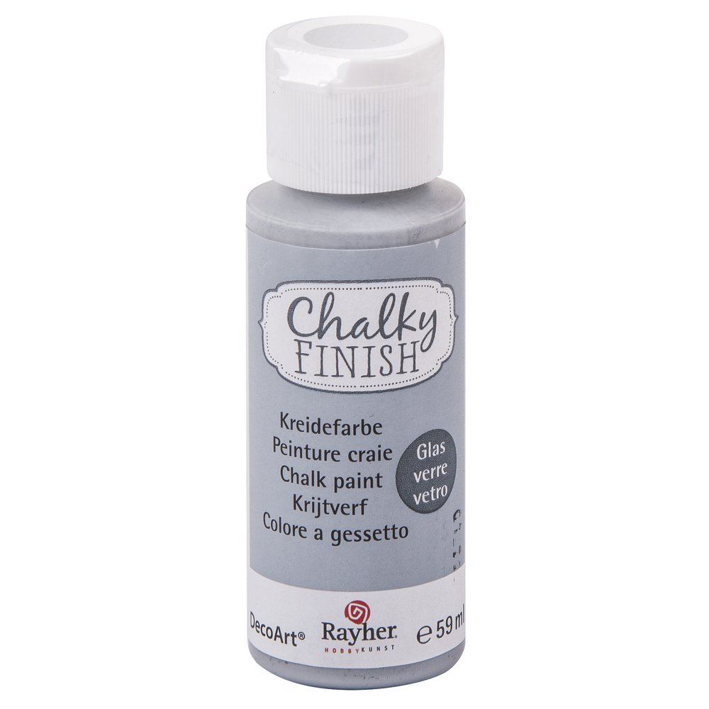 Rayher Chalky Finish Paint Bottle for Glass, Rock/Grey, 59 ml