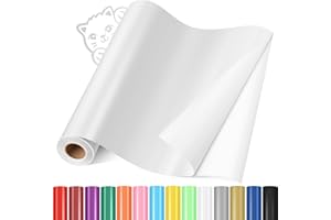 YAFLC Matte White Permanent Vinyl, Permanent Vinyl for All Cutting Machine, 12" x12ft Self Adhesive Vinyl Roll Stickers for Car Decal, Decorations, DIY Mugs Christmas Gifts