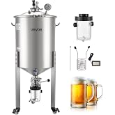 VEVOR Pressure Fermenter 15 PSI, 16 Gal/60L All-in-One Stainless Steel Conical Secondary Fermentation Bucket, with Cooling Tube, Yeast Slurry Collection Bottle, for Wine, Beer Brewing Equipment