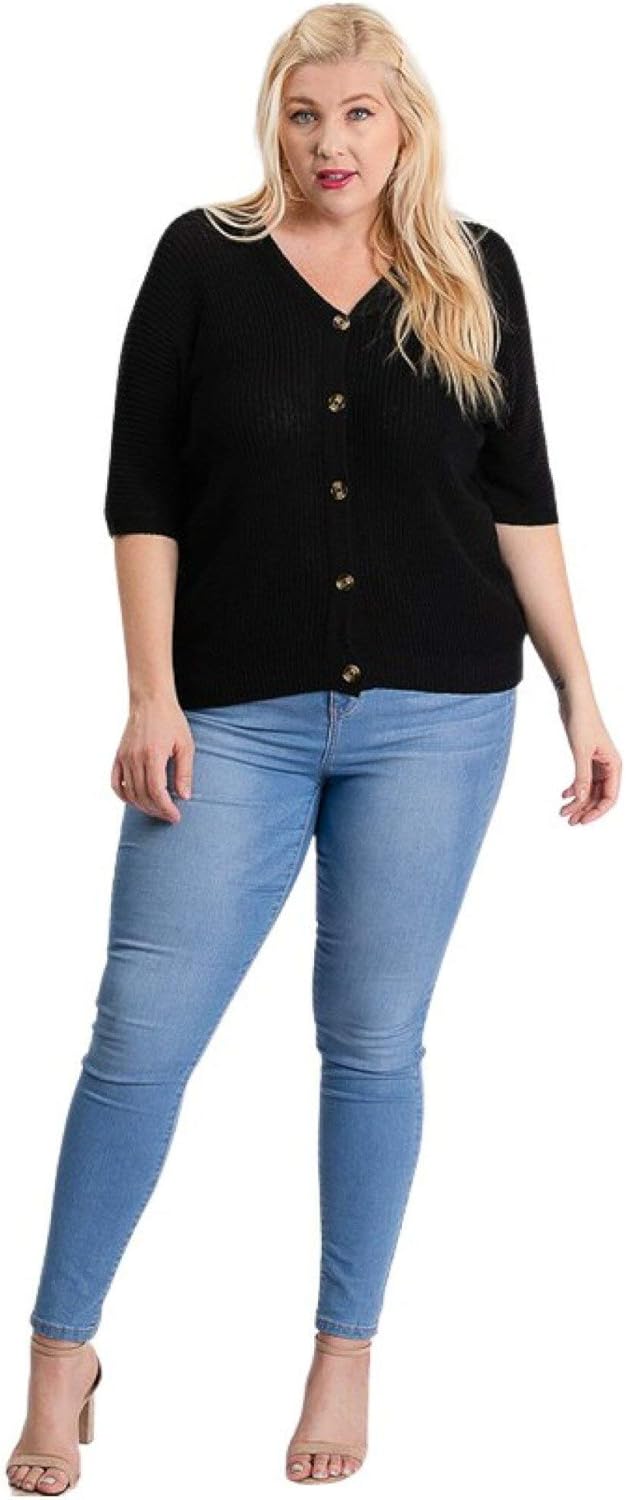 Dressbarn Women's Black VNeck Sweater Dress 2X Clothing