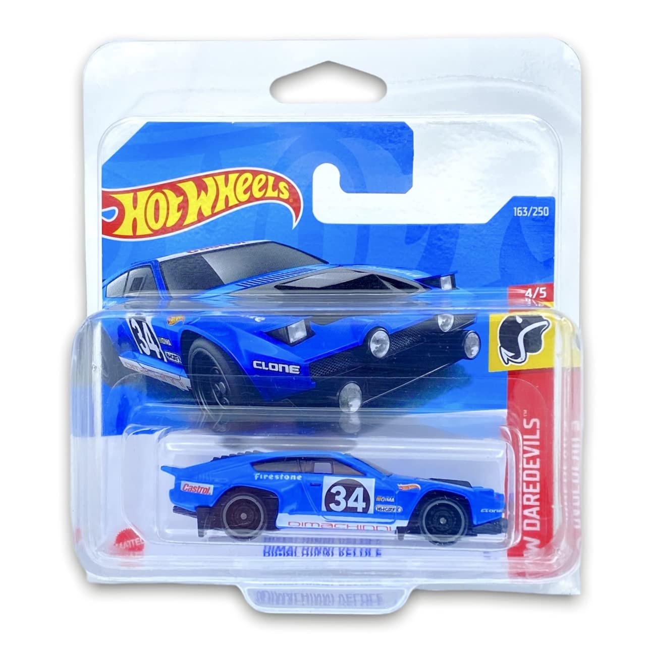 Hot Wheels Dimachinni Veloce (Blue) 4/5 HW Daredevils 2022-163/250 (Short Card) *** COMES IN A KLAS CAR KEEPER PROTECTIVE COLLECTORS CASE *** HCT34