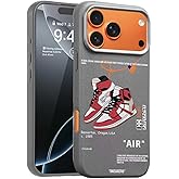 WMFLLNL Cool Phone Case for iPhone 17 Pro Case for Boys Men Basketball Shoes Sneaker Print Design Cases Compatible with iPhone 17 Pro Gray