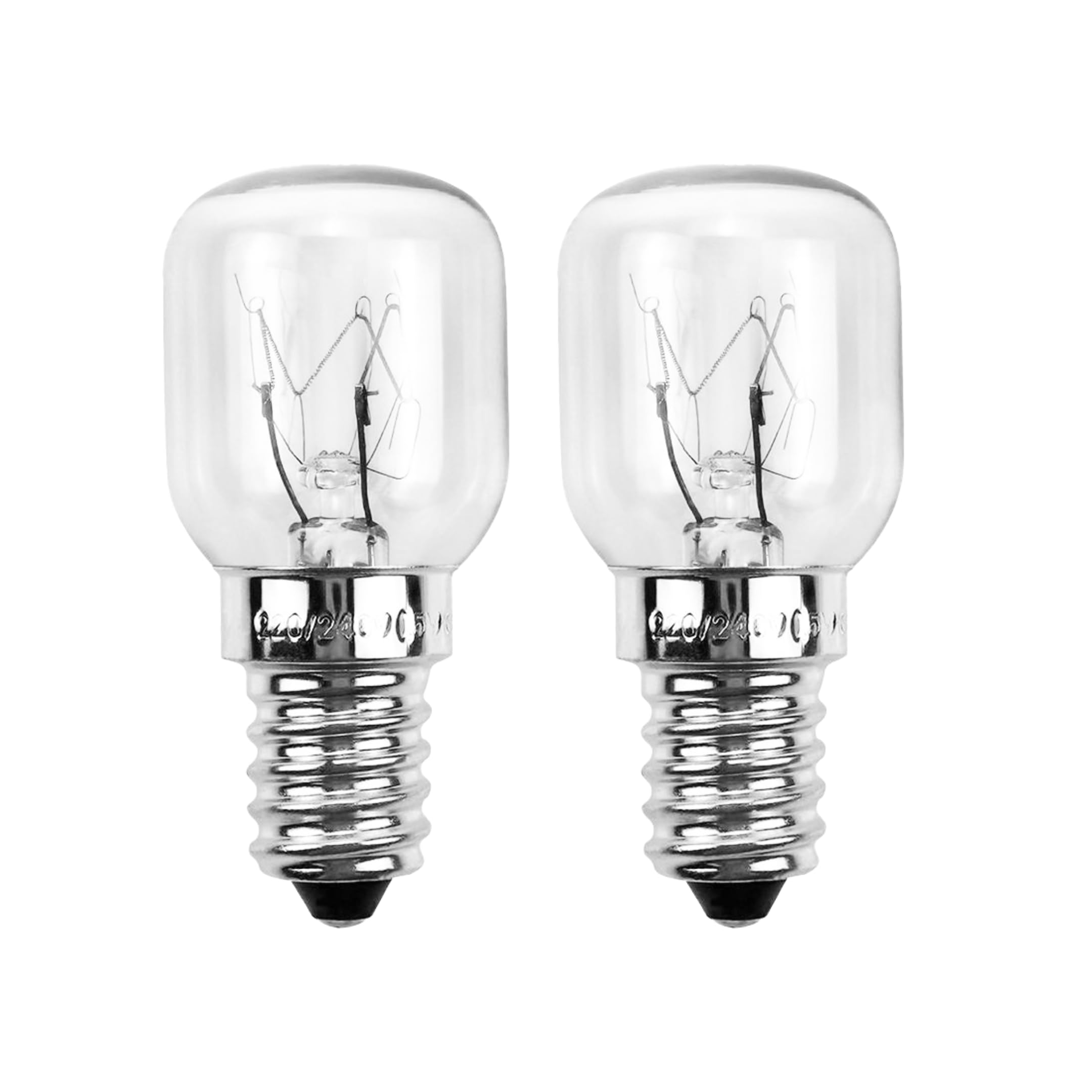 EVOGES Oven Light Bulb E14 SES Small Edison Screw, 300°C Heat-Resistant, Incandescent Warm White Ideal for Ovens, Cooker Hoods & Microwave Ovens – Pack of 2 (40.0 Watts)