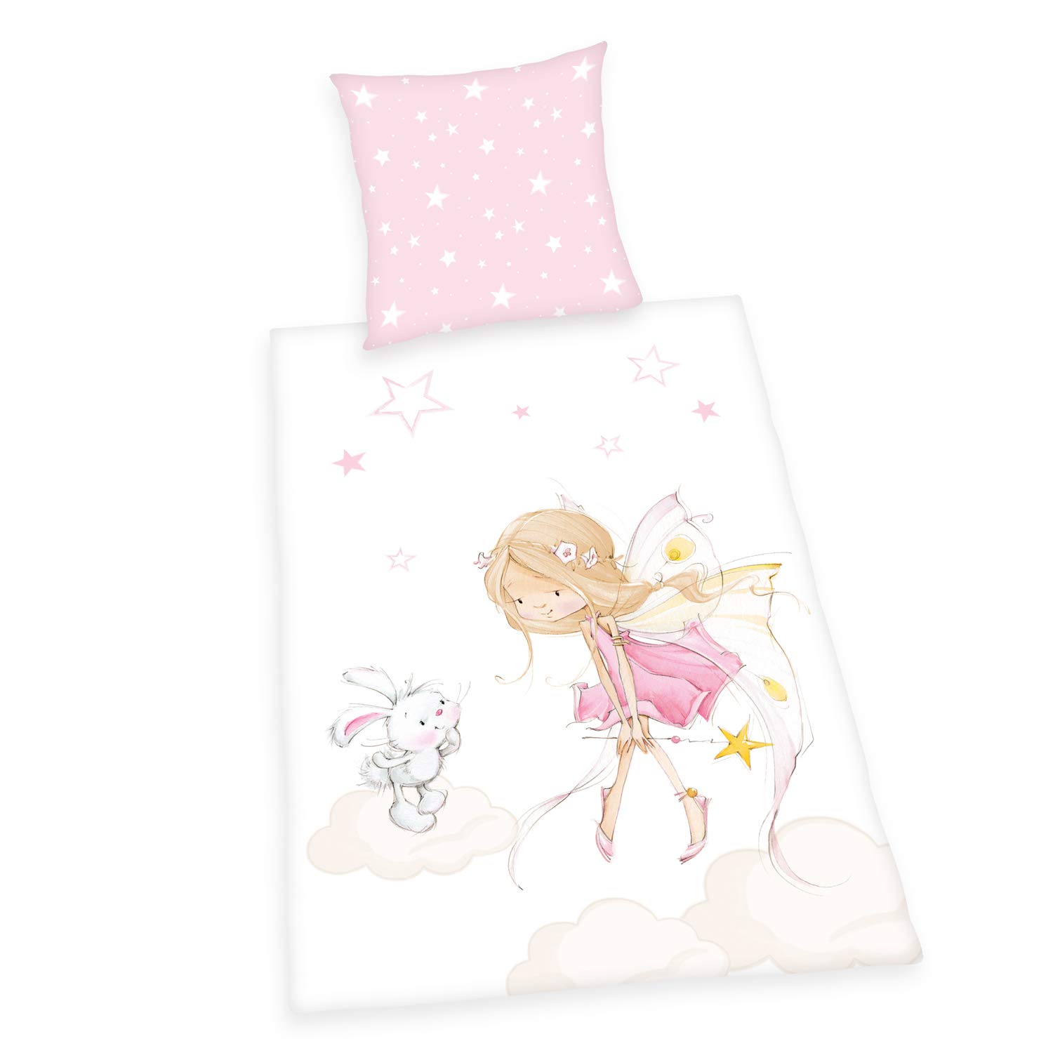 Herding Bedding Set, Cotton, Pink, 80 x 80 cm, 135 x 200 cm
