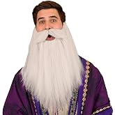 Honcloud Men's Synthetic Pre - Styled Realistic Fake Beard for Cosplay and Halloween Costume Party