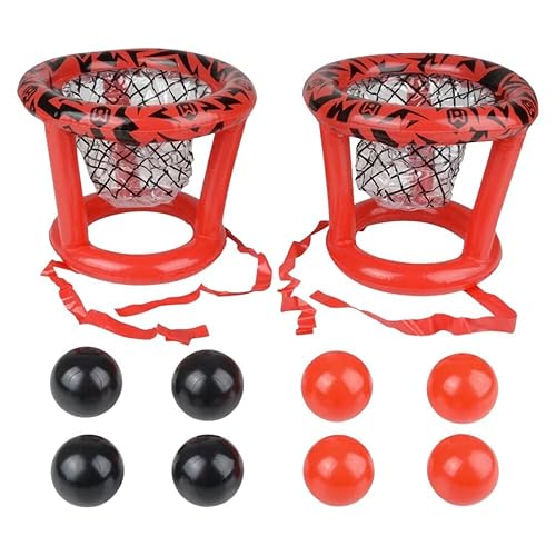 Wicked Big Sports Inflatable Basket Heads, Funny Basketball or Toss Game for Outdoor or Indoor Play, Red (1913)