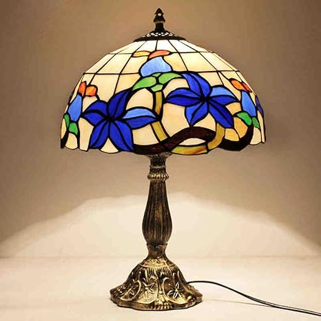 12 Pollici Blu Lascia Europeo Lampade Tiffany Lampada Da