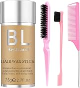 HQDA Hair Wax Stick & Pink Brush Set 75g Anti-Frizz Edge Control view 1