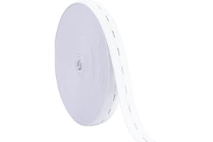 DHAIQC Flat Sewing Elastic Band with Buttonholes 5/8 Inch x 11 Yards, White Knit Elastic Spool High Elasticity Stretchable for Waistband, Pants Waist, Necklines or Crafts DIY