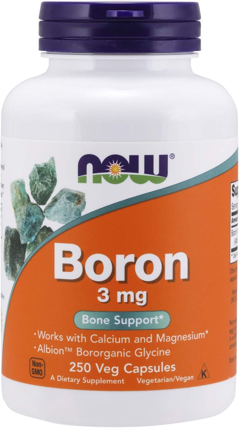 NOW Supplements, Boron 3 mg, 250 Capsules: Health & Personal Care