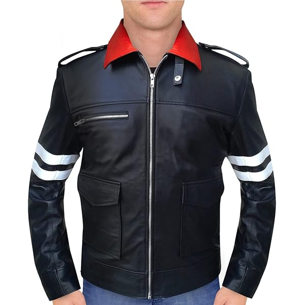 Stylish Red Dragon Embroidery Black Leather Jacket (XXS) at Amazon