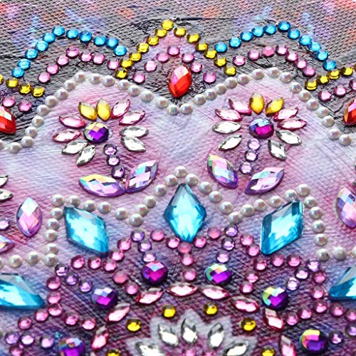 New Arrival!DEESEE(TM)Special Shaped Diamond Painting DIY 5D Partial Drill Cross Stitch Kits Crystal Rhinestone of Picture Serial Diamond Embroidery Arts Craft (C)