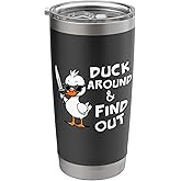 Duck Around and Find Out Funny Sarcastic Silly Rubber Ducky Stainless Steel Insulated Tumbler