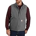 Carhartt Mens Sherpa Lined Mock-Neck Vest (Big & Tall) Work Utility Outerwear, Gravel, 3X-Large Big Tall US