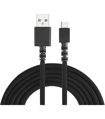 Cavo ricarica USB intrecciato in nylon per mouse da gioco