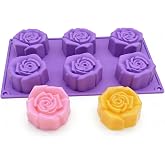 Joyeee Silicone Cake Mold, Rose Flower Silicone Baking Bakeware Pan for Jelly Dessert Biscuits Chocolate Ice Cube Cheesecake Muffin, DIY Handmade Soap Moulds Tray for Birthdays Party