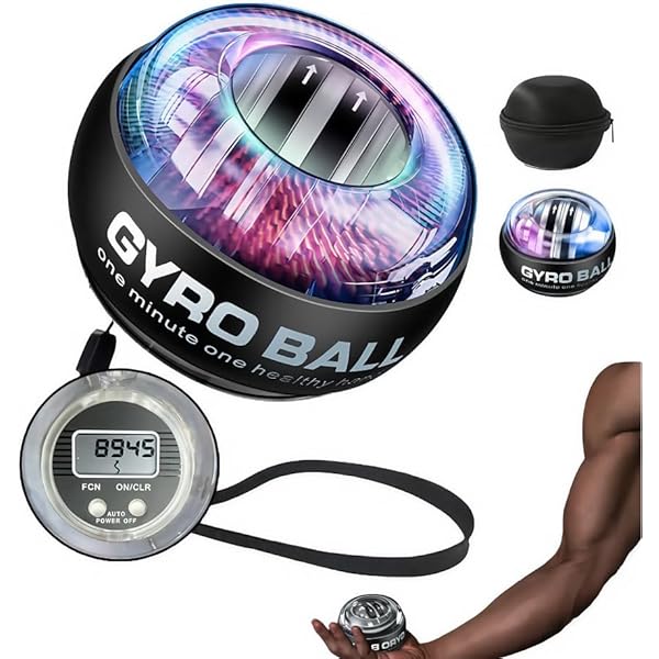 thumbnail image 2 of Auto-Start Gyro Wrist Trainer Ball With Counter - LED Hand Exerciser For Forearm & Grip Strength 2 of 10