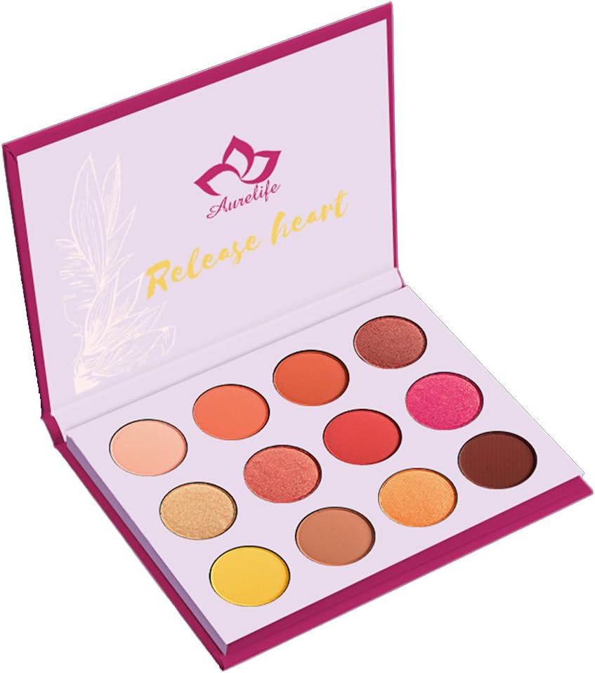 12 Color Pink Matte & Shimmery Eye Shadow Palette Highly Pigmented Release Sunset Eyeshadow Palettes Heart Yarrow Pink Beauty Makeup Sets