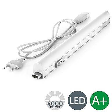 B.K. Licht I LED Unterbauleuchte I Lichtleiste I 31cm I 4W I 400lm I 4.000K neutralweiß I erweiterbar durch Stecksystem