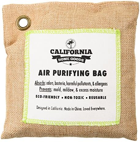 California Home 200g Activated Bamboo Charcoal Deodorizer Natural, Air Purifying Bag, Dehumidifier, Allergy-Free Filters, Odor Neutralizer for Home, Shoes, Car