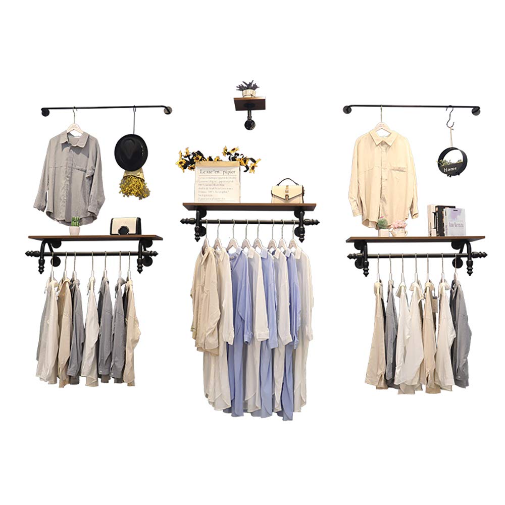 WallMount Pipe Clothing Rack Garment Rack with Board