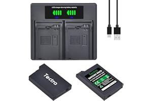 Tectra PSP-3000 Battery, 2-Pack 2400mAH Battery and LED Dual Charger for Sony PSP 3000, PSP 2000, PSP Slim, PSP-2001, PSP-300