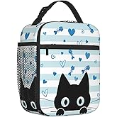 famliihw Black Cat Lunch Box Reusable Insulated Lunch Bag Thermal Cooler Tote For Boys Girls Teen School Men Women Picnic Travel Hiking
