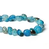 Xilitata Natural Shape Stone Beads.Blue Irregular Dragon Vein Agate Gemstone Round Loose Beads for Jewelry Making Strand 15 Inch