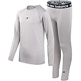 New Balance Boys Performance Base Layer Set - 2 Piece Athletic Moisture-Wicking Long Sleeve T Shirt and Tights (Sizes: 2T-20)