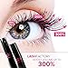 3D Fiber Mascara 300X by Lash Factory - Black, Waterproof, Natural and Hypoallergenic Volumizing Mascara for Lengthening and Thickening Lashes