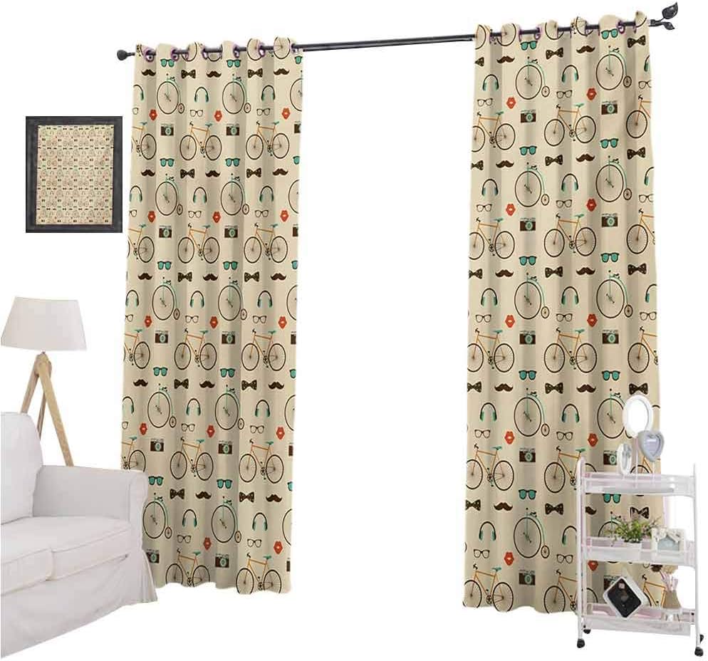 Amazon.com: YUAZHOQI Retro Blackout Curtain Set, Hipster Style Pattern