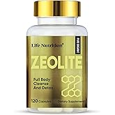Life Nutrition 2300mg Zeolite Detox Capsules for Kids and Adults, Natural Premium Liquid Zeolite 120 pcs, Gut Health and Immune System Support, Gentle Daily Detox and Energ