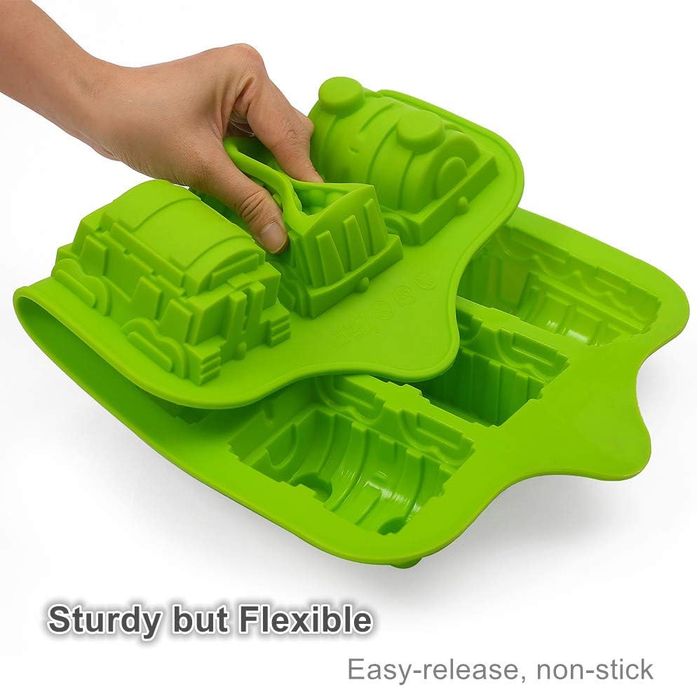 3D Cartoon Train Mould Liners, Green - Image 5