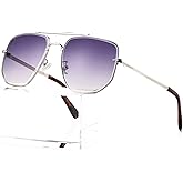 AIEYEZO Oversized Square Aviator Sunglasses for Men Women Fashion Vintage Sun Glasses Classic Pilot Gradient Shades