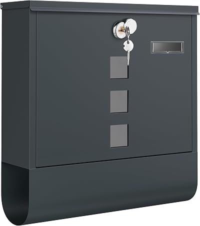 SONGMICS GMB120G01 Wall-Mounted Post Box with Lock and Rotating Lid