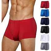 Arjen Kroos Men's Boxer Briefs, Sexy Silky Breathable Ice Silk Mens Trunks Underwear, Underwear for Men 6 Pack