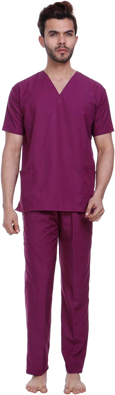 Proexamine Surgicals Unisex Scrub Suit set V-Neck 3 Pocket Top and Cargo Type Trouser