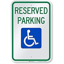 SmartSign „Reserved Parking Only“-Schild – Reflektierend, 45,7x30,5 Cm, Mit Behindertensymbol
