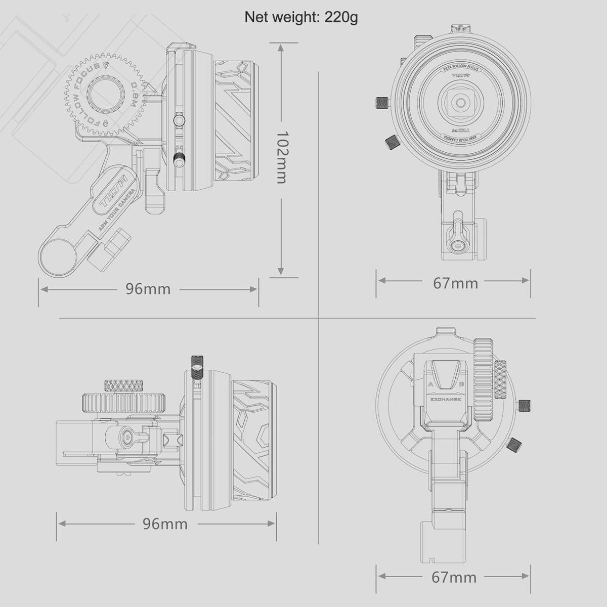 Tilta FF-T06 Tiltaing MINI follow focus Lens Zoom Control Lightweight compatible with DSLR SONY A7 A9 NIKON GH5 GH5s BMPCC 4K 6K Cage (MINI FOLLOW FOCUS) - Image 4