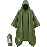 SaphiRose Hooded Rain Poncho Waterproof Raincoat Jacket for Men Women Adults