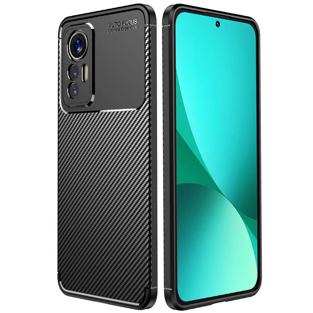 TECHGEAR Carbon Fibre Case for Xiaomi 12 5G [CarbonFlex Case] Flexible, Shockproof, Ultra Slim, Soft TPU Protective Shell Cover with Carbon Fibre Detailing Designed For Xiaomi 12 5G