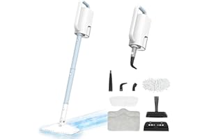 ACHTFACH 7-in-1 Steam Mop, 1200W Rotated Steam Cleaner for Home, 2 Modes, 400ML Removable Tank, 23FT Cord, 2 Washable Pads, Multi-Surface Steamer for Hard Floor, Laminate Floor, Tiles Cleaning (Emerald Blue)
