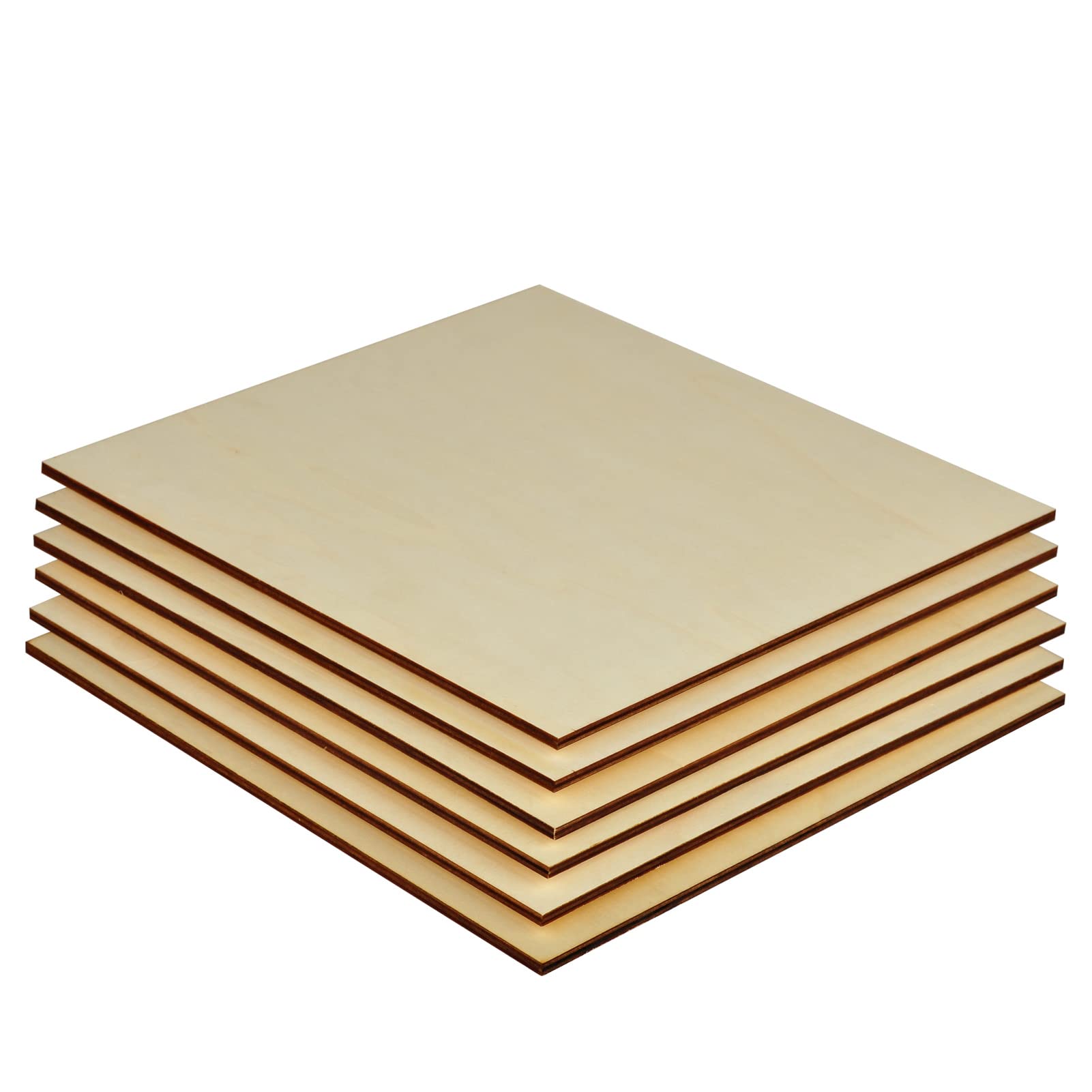Artificer 6mm (1/4") Thick Basswood Plywood Sheets for Crafts - 30.5 x 30.5cm (12" x 12") Unfinished Square Wood Boards for Laser Cutting, Engraving, Wood Burning, Models, Painting, DIY Home Decor