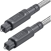 EMK Digital Optical Audio Cable Toslink Cable - [Cotton Braided Jacket,Durable and Flexible] Fiber Optic Cord for Home Theate