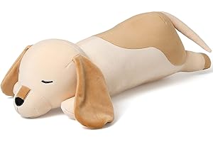Niuniu Daddy Stuffed Animal Dog 20 Inch Cute Hound Plush Toy Pillow for Kids Kawaii Soft Cuddly Plushies Puppy Hugging Sleeping Body Pillow Gift for Girls Boys