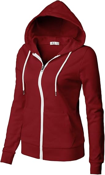 Slim fit zip hoodie women's Clearance
