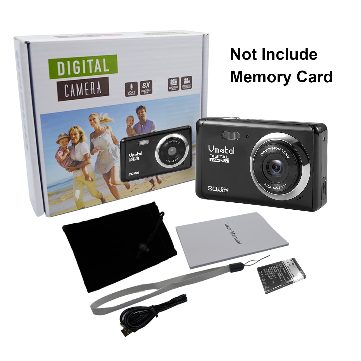 Digital Camera, FHD 1080P Camera, Digital Point and Shoot Camera, Anti-Shake Vlogging Camera for YouTube, Compact Portable Small Camera for Boys Girls Kids Student Children Teen Elderly
