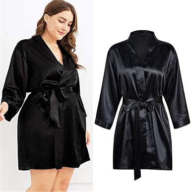 plus size silk robe cheap