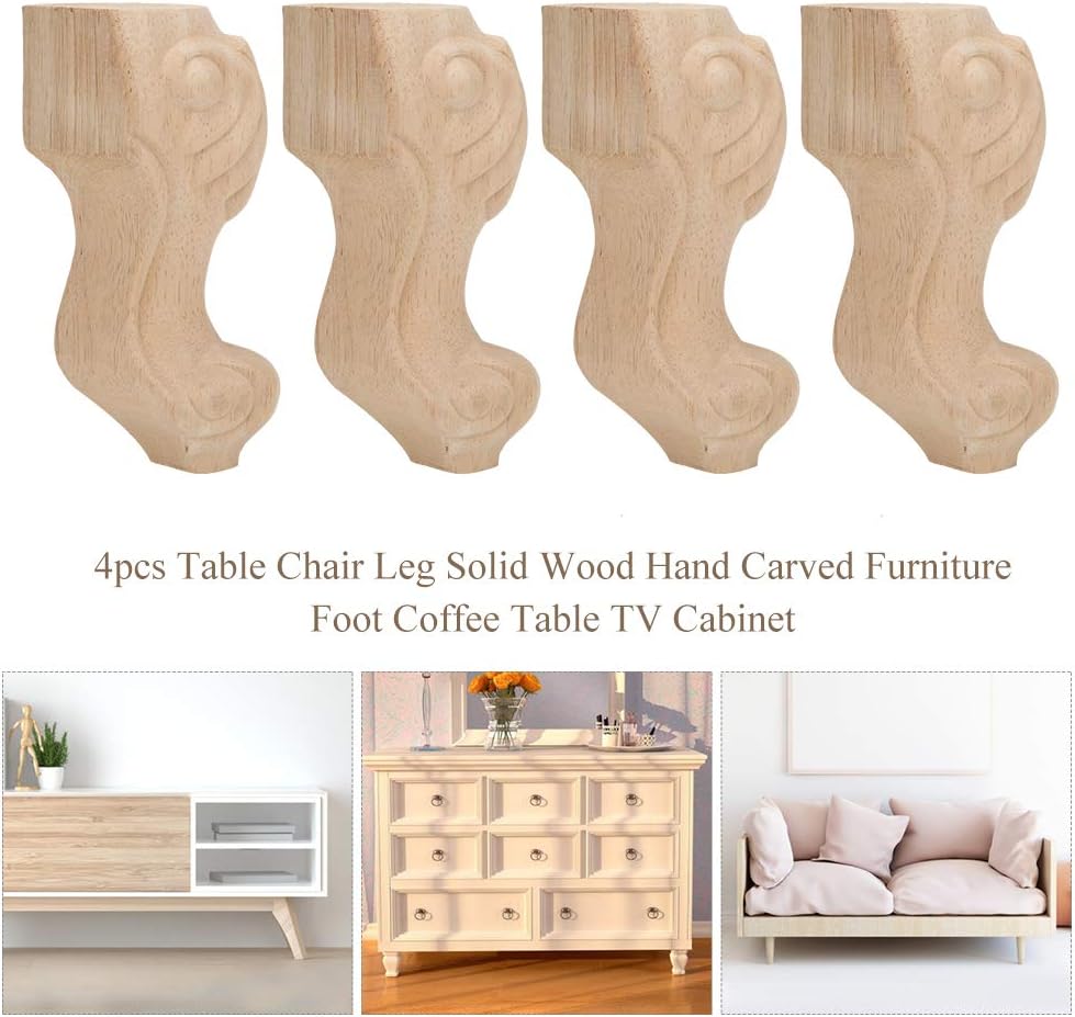 Hztyyier Wooden Furniture Legs 5.91 x 2.36 x 2.36inch Solid Table Feet European Furniture Accessories Set of 4 - Image 4