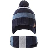 AHAHA Boys Winter Hat Baby Beanies with Earflap Upgrade Fleece-Lined Skiing Toddler Hat